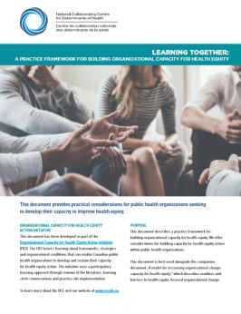 Learning Together: A practice framework for building organizational capacity for health equity