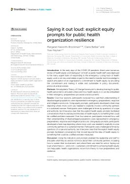 Saying it out loud: Explicit equity prompts for public health organization resilience