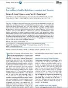 Inequalities in health: Definitions, concepts and theories