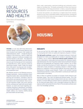 Local resources and health: Overview of knowledge synthesis
