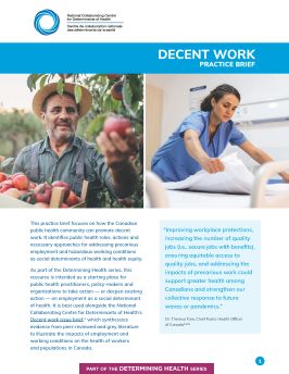 Determining Health: Decent work practice brief