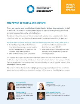 Public Health Speaks: The Power of People and Systems