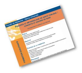 Principes et méthodologie de Santé Publique : Concepts et savoirs de base