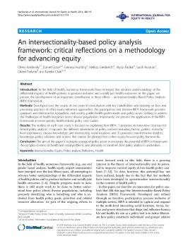 An intersectionality-based policy analysis framework: Critical reflections on a methodology for advancing equity
