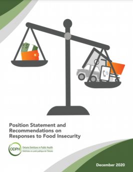 Position statement and recommendations on responses to food insecurity