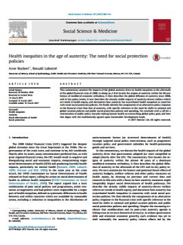 Health inequities in the age of austerity: The need for social protection policies