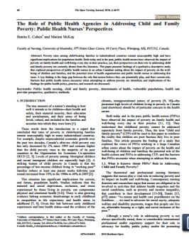 The role of public health agencies in addressing child and family poverty: Public health nurses’ perspectives