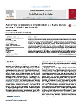 Austerity and the embodiment of neoliberalism as ill-health: Towards a theory of biological sub-citi