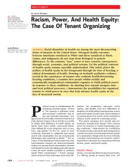 Racism, power, and health equity: The case of tenant organizing