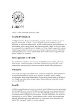 Ottawa Charter for health promotion