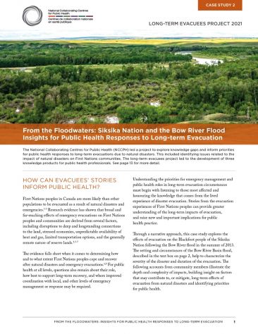 From the floodwaters: Siksika Nation and the Bow River flood – Insights for public health responses to long-term evacuation 