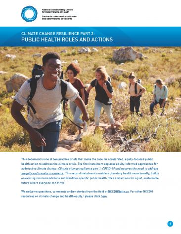 Climate Change Resilience Part 2: Public health roles and actions